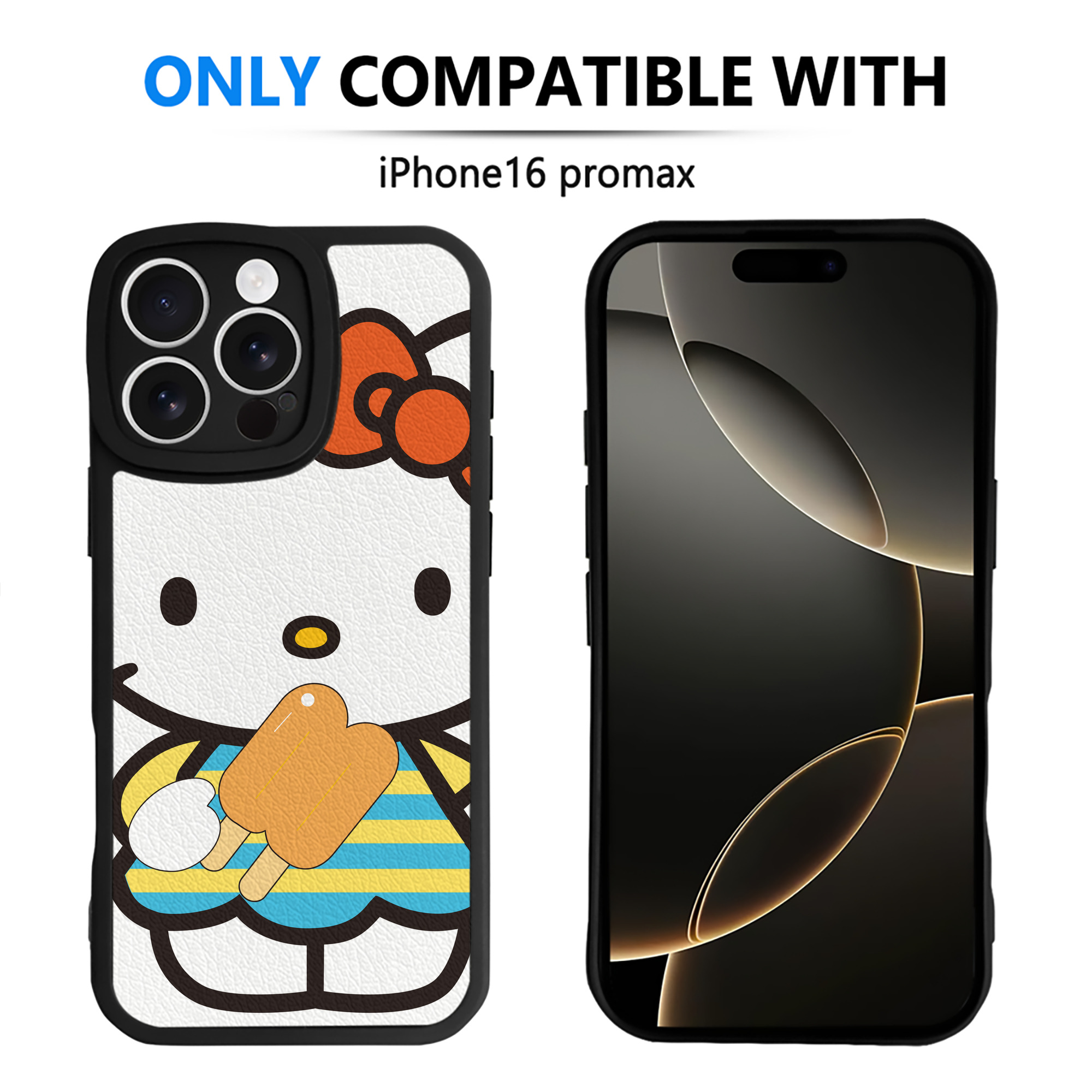 （画像用） Hello Kitty ハローキティ 【iPhone 16シリーズ対応】シリコンスマホケース（レザー調） 材質：シリコン